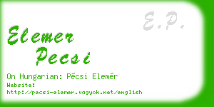 elemer pecsi business card