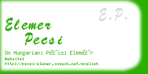 elemer pecsi business card